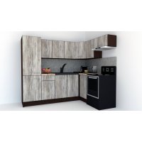Bucatarie de Colt GENA NEW 4 DR. 160-230, Fara Corp de Cuptor, Wenge / Decor K084